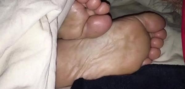  Sleepy foot fuck